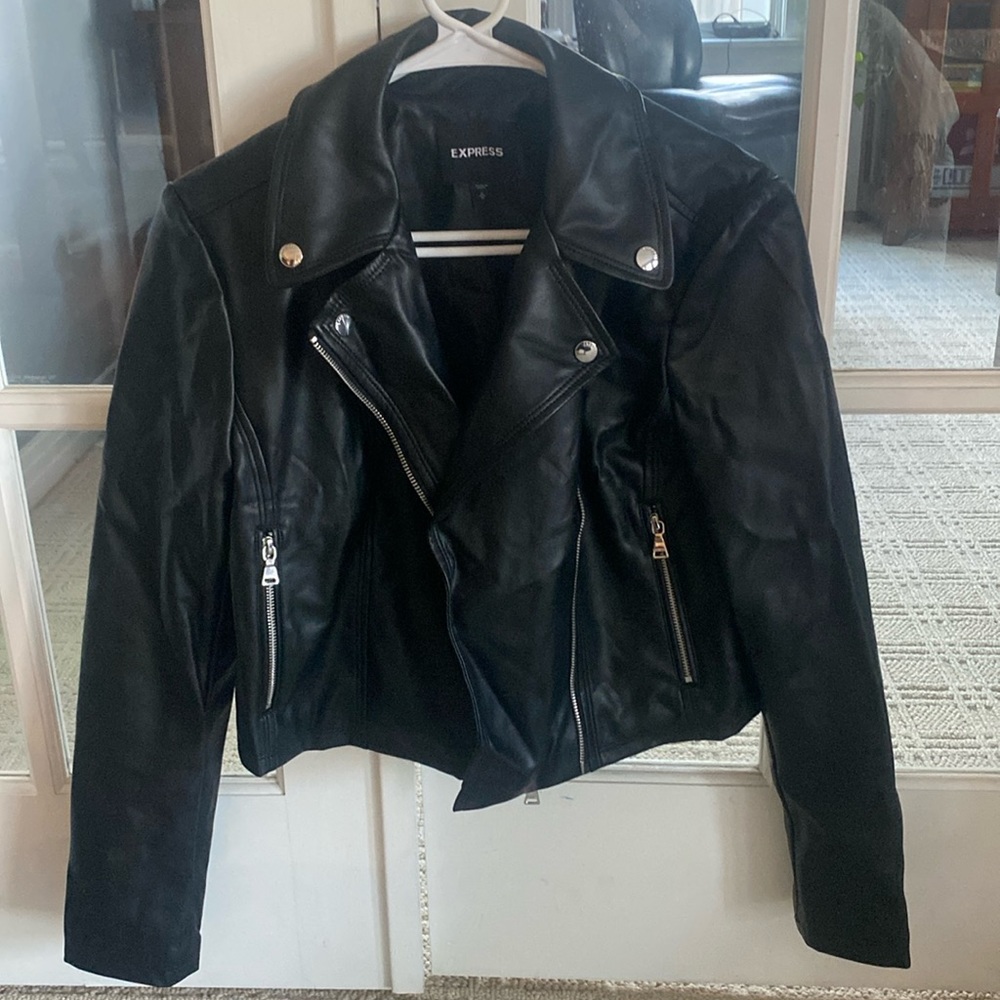 Black leather jacket
